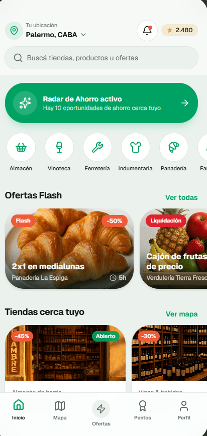 App para tus clientes: ofertas del barrio y puntos por cada compra